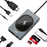 XO-HUB007 מתאם 9IN1 Type-C To RJ45/HDMI/VGA/USB/PD/AUX/SD