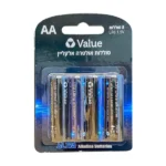 Value שמיניית סוללות אולטרה אלקליין AA LR6 1.5V