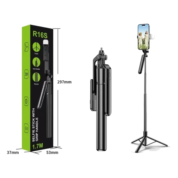 6936340337060 R16S חצובה 1.7 מטר עם תאורה ושלט – תמונה 1